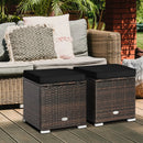 2 Pieces Patio Ottoman with Hidden Storage Space-Black by LJGDeals