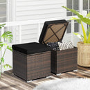 2 Pieces Patio Ottoman with Hidden Storage Space-Black by LJGDeals