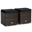 2 Pieces Patio Ottoman with Hidden Storage Space-Black by LJGDeals