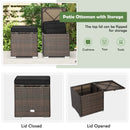 2 Pieces Patio Ottoman with Hidden Storage Space-Black by LJGDeals