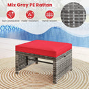 2 Pieces Patio PE Rattan Ottomans with Soft Zippered Cushions for Deck by LJGDeals