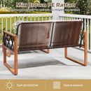 2 Pieces Patio PE Wicker Furniture Set Outside Conversation Set for Porch-White by LJGDeals