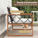 2 Pieces Patio PE Wicker Furniture Set Outside Conversation Set for Porch-White by LJGDeals
