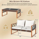 2 Pieces Patio PE Wicker Furniture Set Outside Conversation Set for Porch-White by LJGDeals