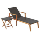 Patio Chaise Lounge and Table Set with 4-Level Adjustable Backrest by LJGDeals