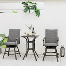 2 Pieces Patio Swivel Bar Chair Set with Quick Dry 4D Air Fiber Cushion by LJGDeals