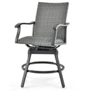 2 Pieces Patio Swivel Bar Chair Set with Quick Dry 4D Air Fiber Cushion by LJGDeals