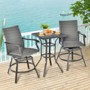 2 Pieces Patio Swivel Bar Chair Set with Quick Dry 4D Air Fiber Cushion by LJGDeals