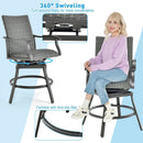 2 Pieces Patio Swivel Bar Chair Set with Quick Dry 4D Air Fiber Cushion by LJGDeals
