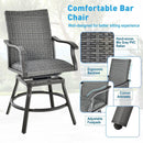 2 Pieces Patio Swivel Bar Chair Set with Quick Dry 4D Air Fiber Cushion by LJGDeals