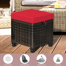 2 Pieces Patio Rattan Ottoman Set with Removable Cushions by LJGDeals