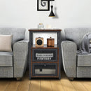 Set of 2 Modern Nightstand with 2 Flip Drawers and Open Shelf-Rustic Brown by LJGDeals