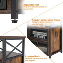 Set of 2 Modern Nightstand with 2 Flip Drawers and Open Shelf-Rustic Brown by LJGDeals