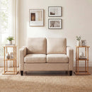 2 Pieces Side Table with Storage Shelves and Bamboo Construction-Natural by LJGDeals
