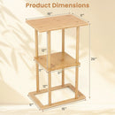 2 Pieces Side Table with Storage Shelves and Bamboo Construction-Natural by LJGDeals