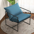 2 Pieces Sling Accent Chair Leisure Chair with Weatherproof Seat Fabric Indoor Outdoor-Navy by LJGDeals