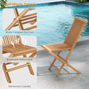 Set of 2 Indonesia Teak Patio Folding Chairs with High Back and Slatted Seat by LJGDeals