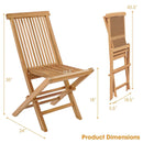 Set of 2 Indonesia Teak Patio Folding Chairs with High Back and Slatted Seat by LJGDeals