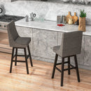 Set of 2 360¬∞ Swivel Bar Stool with Rubber Wood Legs Footrest by LJGDeals