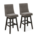 Set of 2 360¬∞ Swivel Bar Stool with Rubber Wood Legs Footrest by LJGDeals