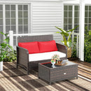 2 Pieces Wicker Loveseat Set with Coffee Table by LJGDeals