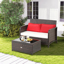 2 Pieces Wicker Loveseat Set with Coffee Table by LJGDeals