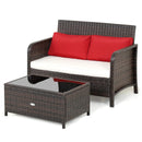 2 Pieces Wicker Loveseat Set with Coffee Table by LJGDeals