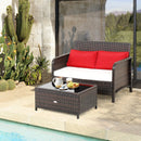 2 Pieces Wicker Loveseat Set with Coffee Table by LJGDeals