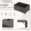 2 Pieces Wicker Loveseat Set with Coffee Table by LJGDeals