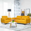 2 Pieces Upholstered Sofa Set with Removable Cushion Covers by LJGDeals