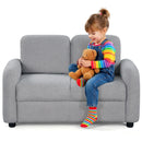 2-Seat Kids Sofa Toddler Sofa Couch with Soft Teddy Fleece Upholstery and Solid Wooden Frame by LJGDeals