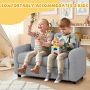 2-Seat Kids Sofa Toddler Sofa Couch with Soft Teddy Fleece Upholstery and Solid Wooden Frame by LJGDeals