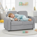 2-Seat Kids Sofa Toddler Sofa Couch with Soft Teddy Fleece Upholstery and Solid Wooden Frame by LJGDeals