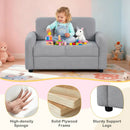 2-Seat Kids Sofa Toddler Sofa Couch with Soft Teddy Fleece Upholstery and Solid Wooden Frame by LJGDeals