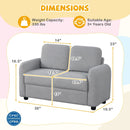 2-Seat Kids Sofa Toddler Sofa Couch with Soft Teddy Fleece Upholstery and Solid Wooden Frame by LJGDeals