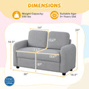 2-Seat Kids Sofa Toddler Sofa Couch with Soft Teddy Fleece Upholstery and Solid Wooden Frame