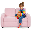 2-Seat Kids Sofa Toddler Sofa Couch with Soft Teddy Fleece Upholstery and Solid Wooden Frame by LJGDeals