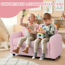 2-Seat Kids Sofa Toddler Sofa Couch with Soft Teddy Fleece Upholstery and Solid Wooden Frame by LJGDeals