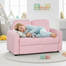 2-Seat Kids Sofa Toddler Sofa Couch with Soft Teddy Fleece Upholstery and Solid Wooden Frame by LJGDeals