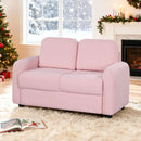 2-Seat Kids Sofa Toddler Sofa Couch with Soft Teddy Fleece Upholstery and Solid Wooden Frame by LJGDeals