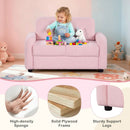 2-Seat Kids Sofa Toddler Sofa Couch with Soft Teddy Fleece Upholstery and Solid Wooden Frame by LJGDeals