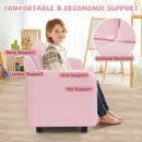 2-Seat Kids Sofa Toddler Sofa Couch with Soft Teddy Fleece Upholstery and Solid Wooden Frame by LJGDeals