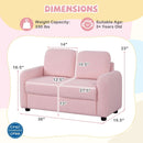 2-Seat Kids Sofa Toddler Sofa Couch with Soft Teddy Fleece Upholstery and Solid Wooden Frame by LJGDeals