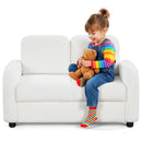 2-Seat Kids Sofa Toddler Sofa Couch with Soft Teddy Fleece Upholstery and Solid Wooden Frame