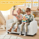 2-Seat Kids Sofa Toddler Sofa Couch with Soft Teddy Fleece Upholstery and Solid Wooden Frame by LJGDeals