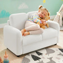2-Seat Kids Sofa Toddler Sofa Couch with Soft Teddy Fleece Upholstery and Solid Wooden Frame by LJGDeals