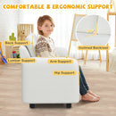 2-Seat Kids Sofa Toddler Sofa Couch with Soft Teddy Fleece Upholstery and Solid Wooden Frame