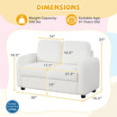 2-Seat Kids Sofa Toddler Sofa Couch with Soft Teddy Fleece Upholstery and Solid Wooden Frame