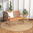 2-Seat Patio Wood Bench with Cozy Armrests and Backrest by LJGDeals