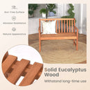 2-Seat Patio Wood Bench with Cozy Armrests and Backrest by LJGDeals